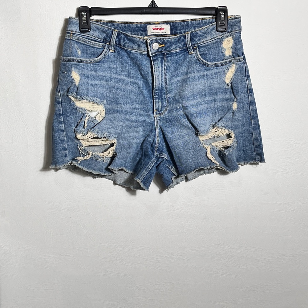Wrangler Distressed Blue Jean Shorts sz 10